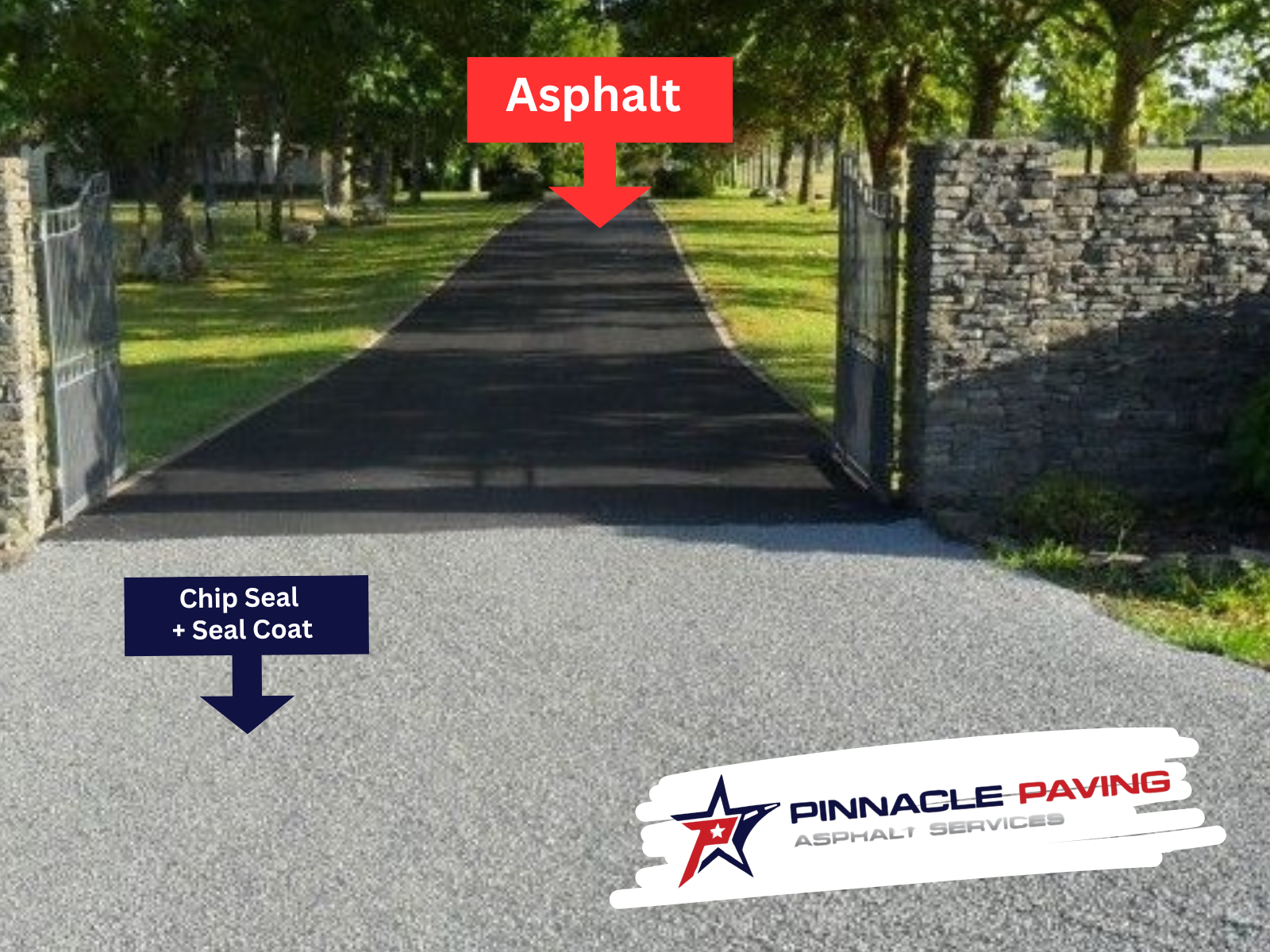 Asphalt with Chip Seal and Seal Coat